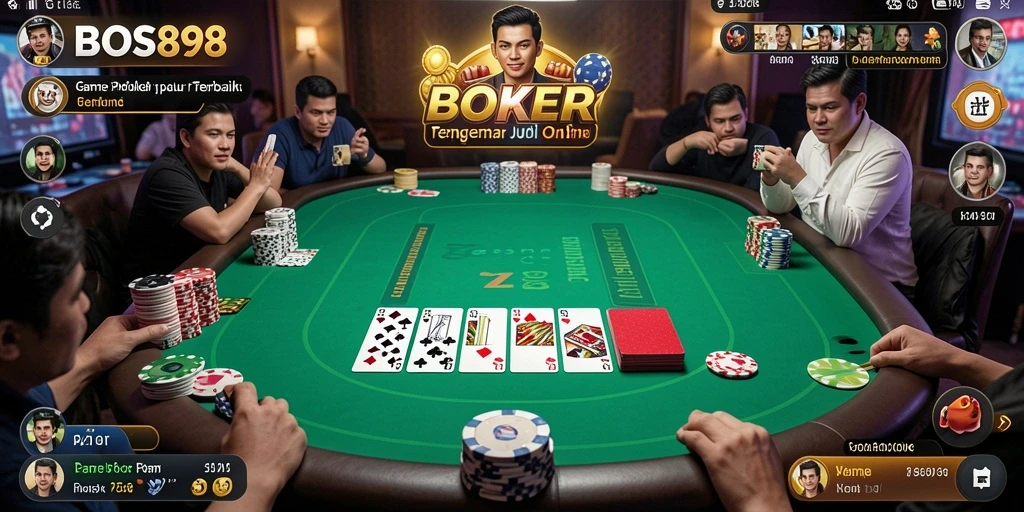 Tampilan gameplay poker yang menarik dan mendebarkan.