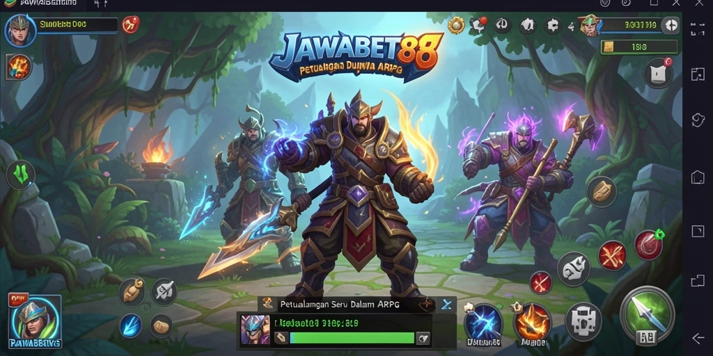 Gameplay menarik di dunia fantasi JAWABET88 dengan karakter dan monster yang beragam.