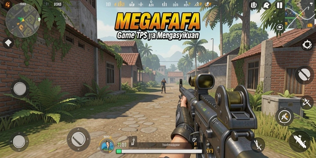 Tampilan menarik gameplay MEGAFAFA dengan aksi tembak-menembak yang seru.