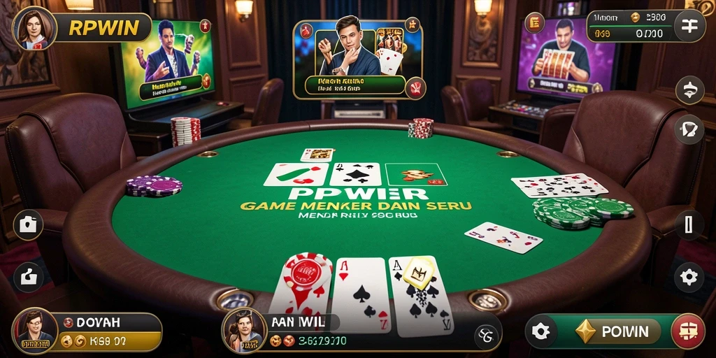 Tangkapan layar RPWIN memperlihatkan aksi seru permainan Poker.
